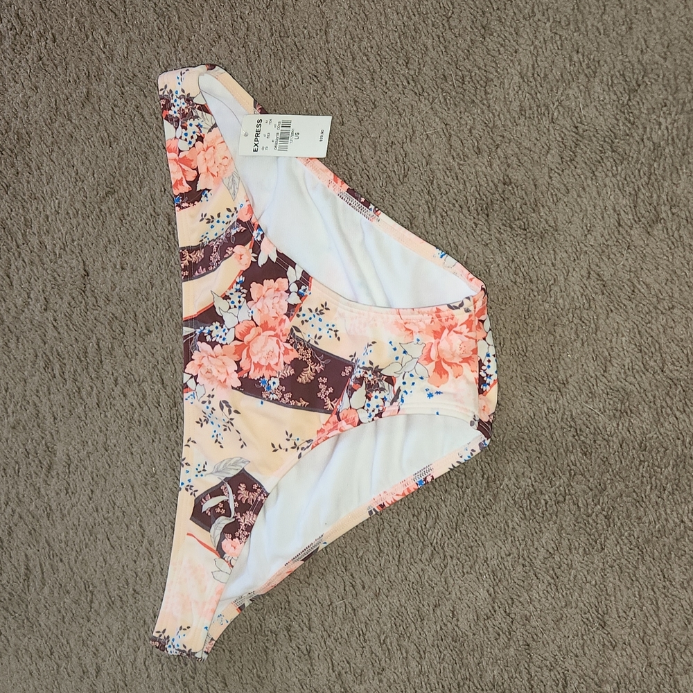 NWT EXPRESS PRINTED BIKINI BOTTOMS SIZE L